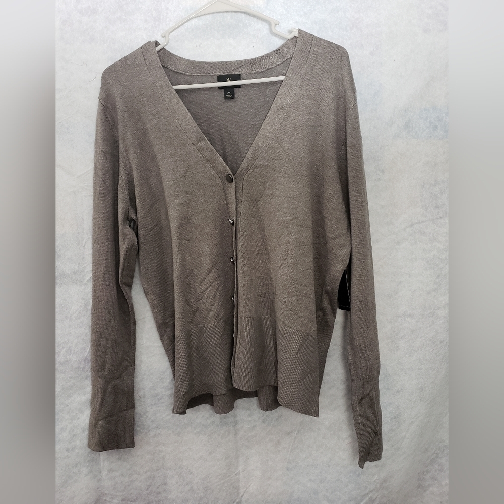 XL Gray Women's Worthington button up cardigan - FITS LIKE A LARGE!